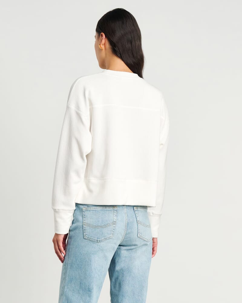Alyse Cord Long Sleeve Sweat in OFF WHITE