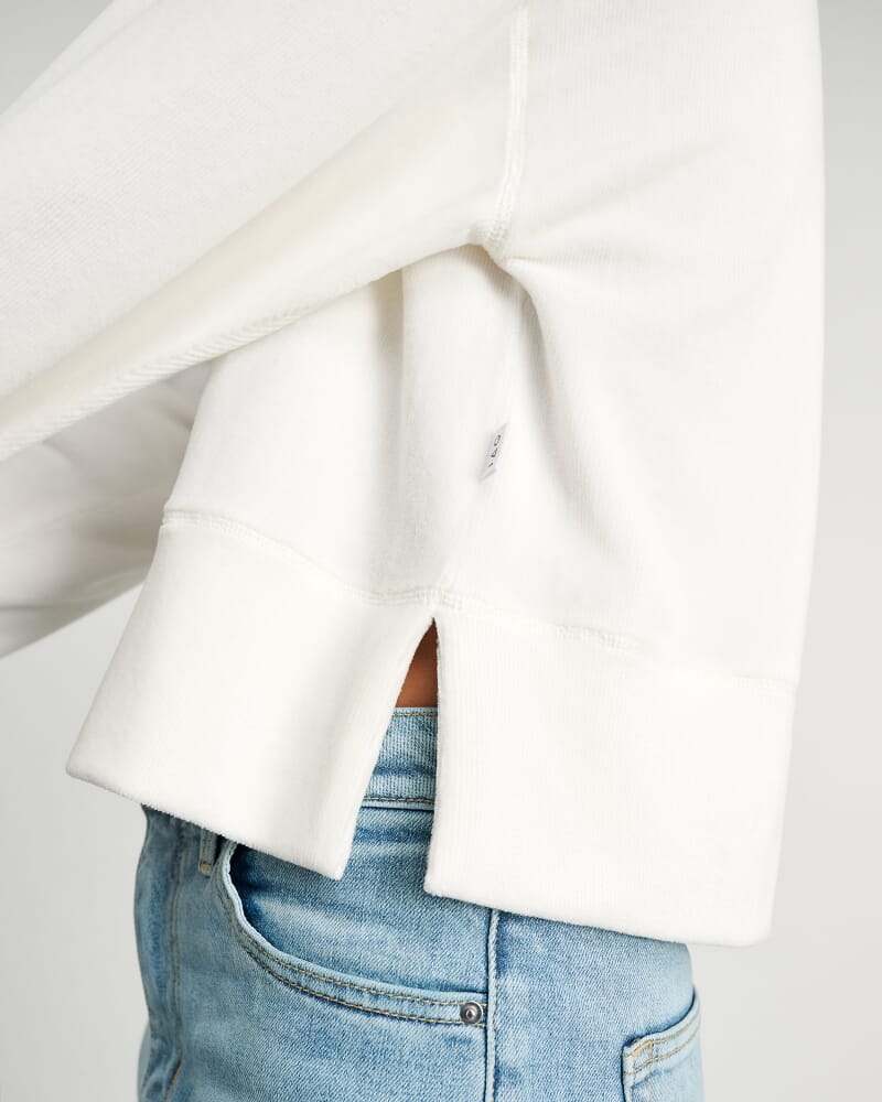 Alyse Cord Long Sleeve Sweat in OFF WHITE