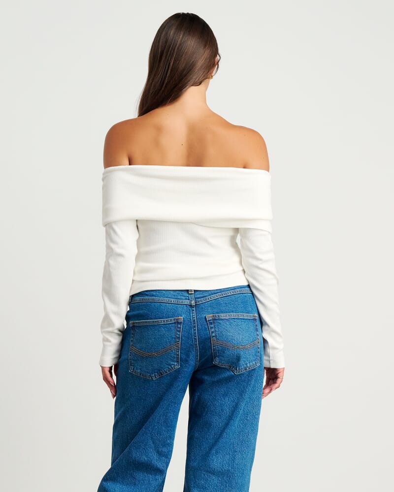 Harlowe Off Shoulder Top in WHITE