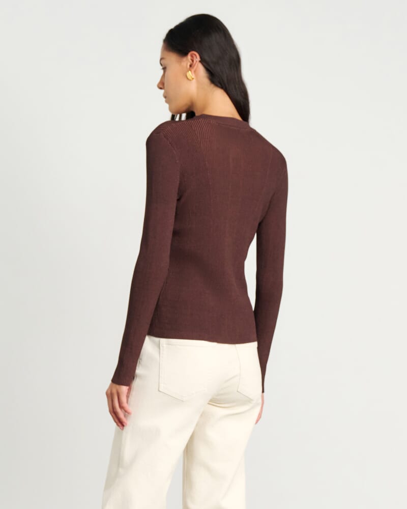 Alora Long Sleeve Cardigan in CHOCOLATE