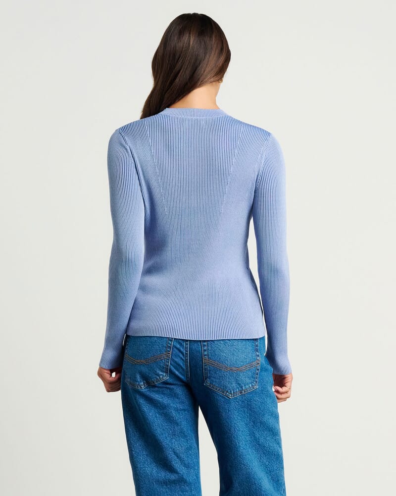 Alora Long Sleeve Cardigan in MID BLUE