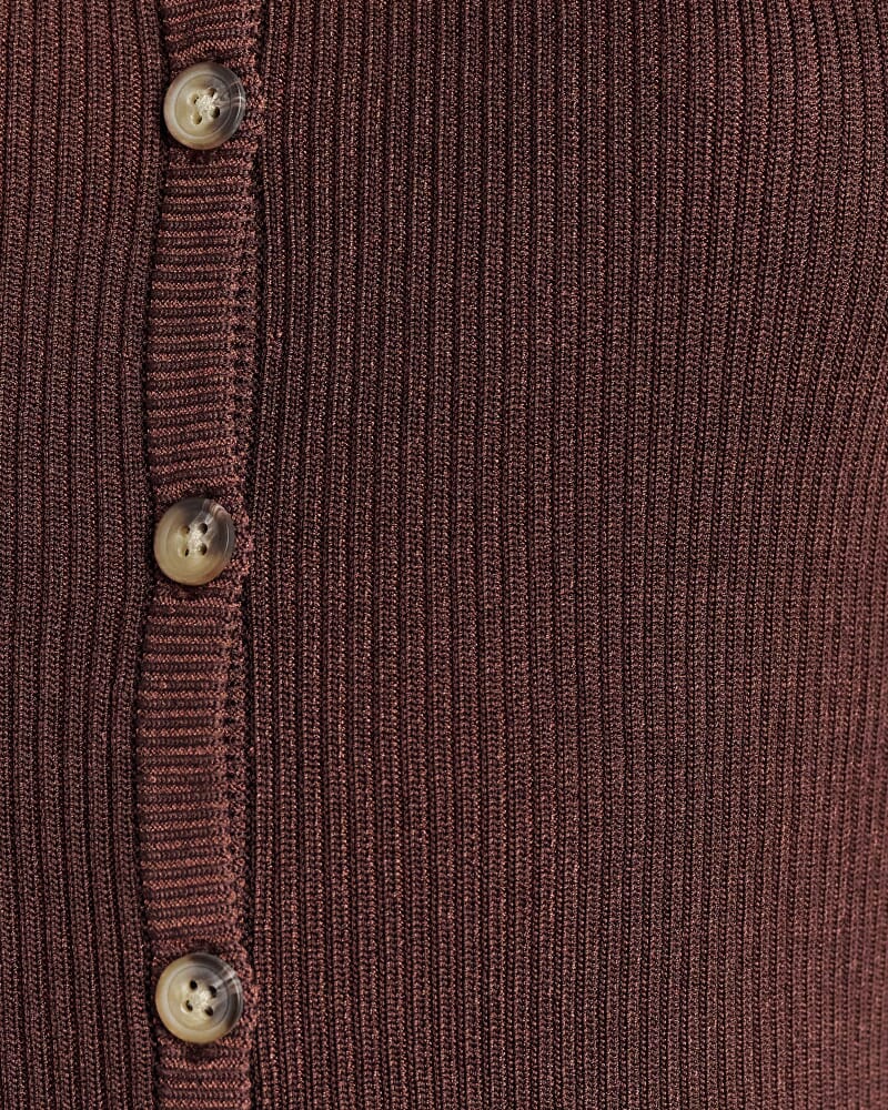 Alora Longline Knit Vest in DARK CHOCOLATE