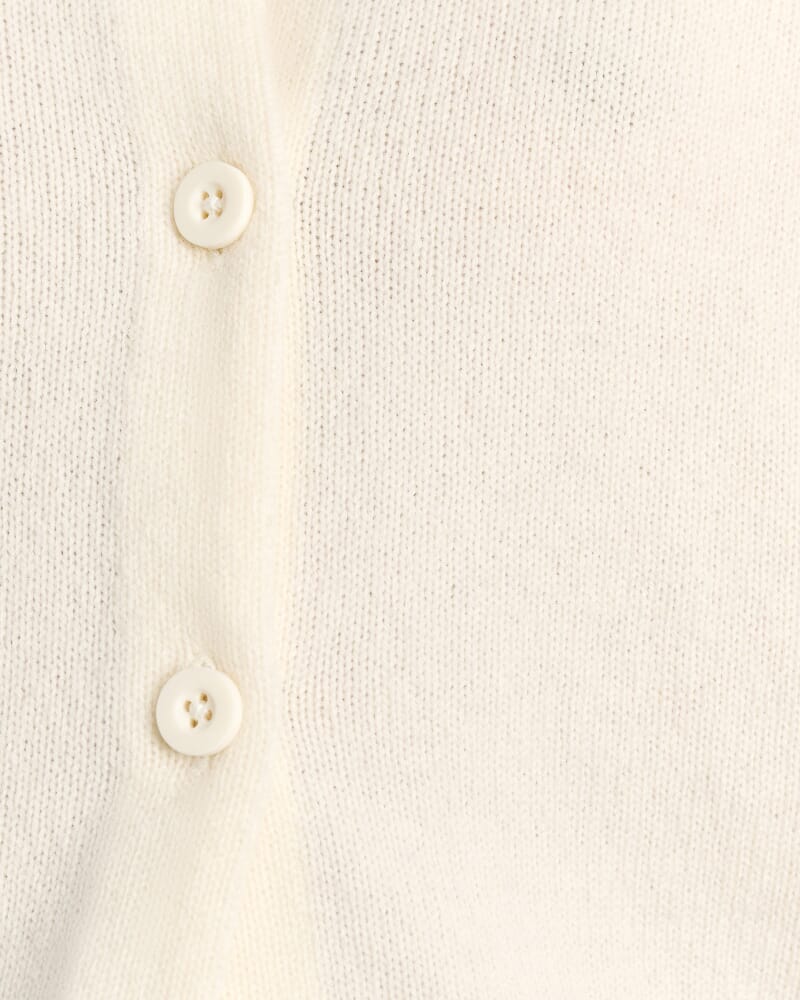 Long Sleeve Wool Cardigan in MILK