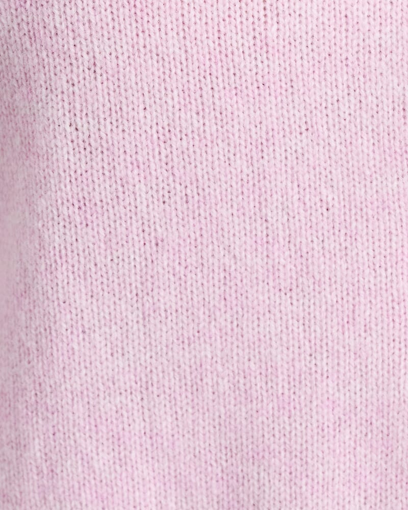 Long Sleeve Wool Cardigan in PINK FROST