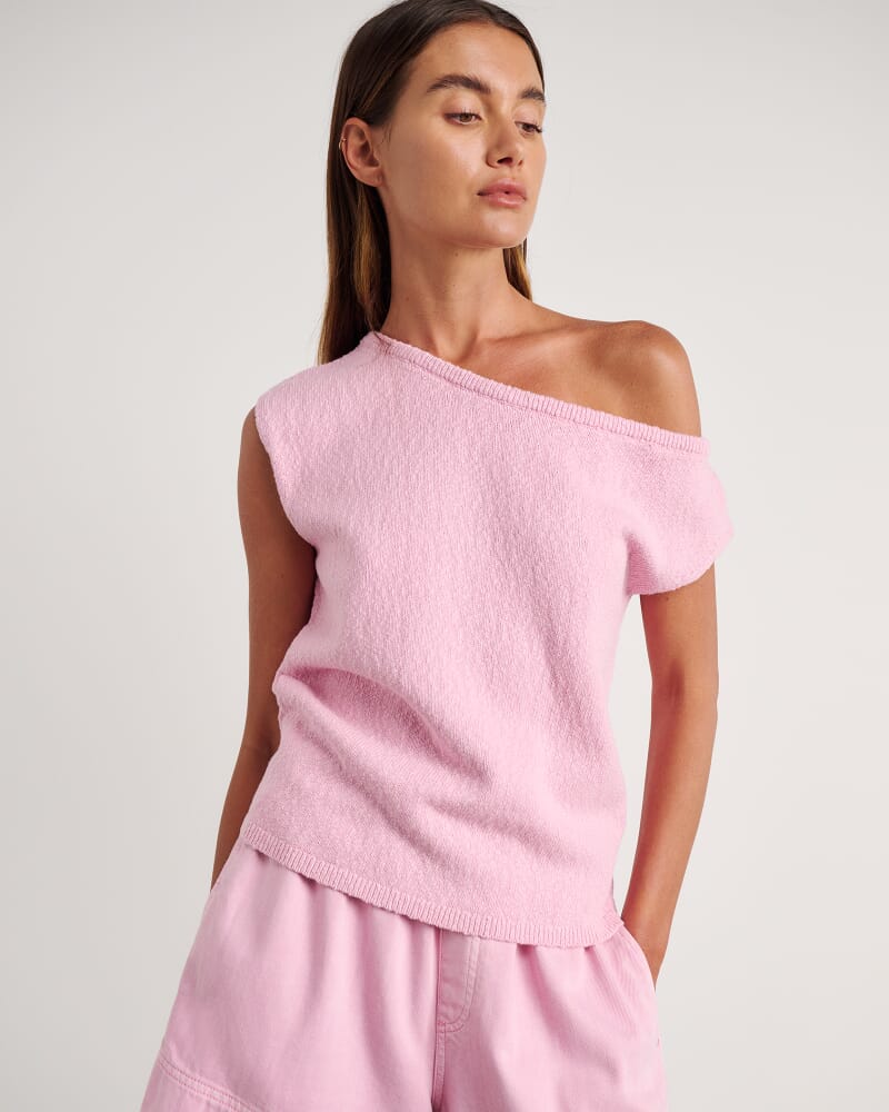 Arden Off Shoulder Knit in DUSTY PINK