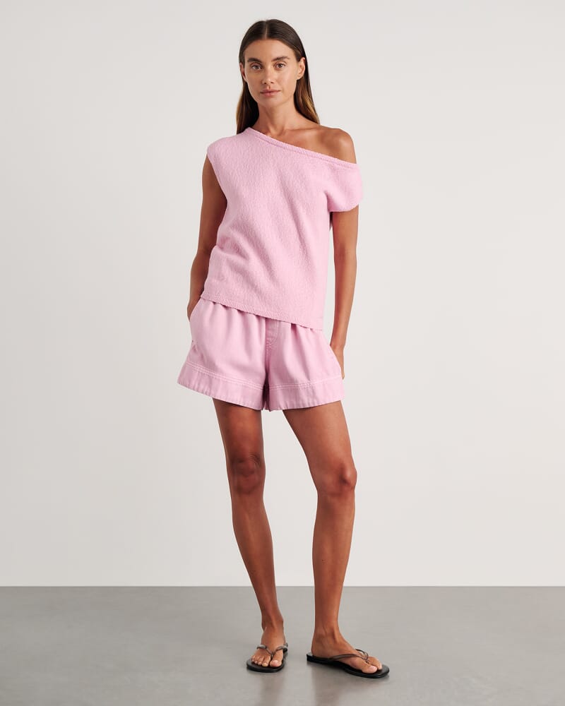 Arden Off Shoulder Knit in DUSTY PINK