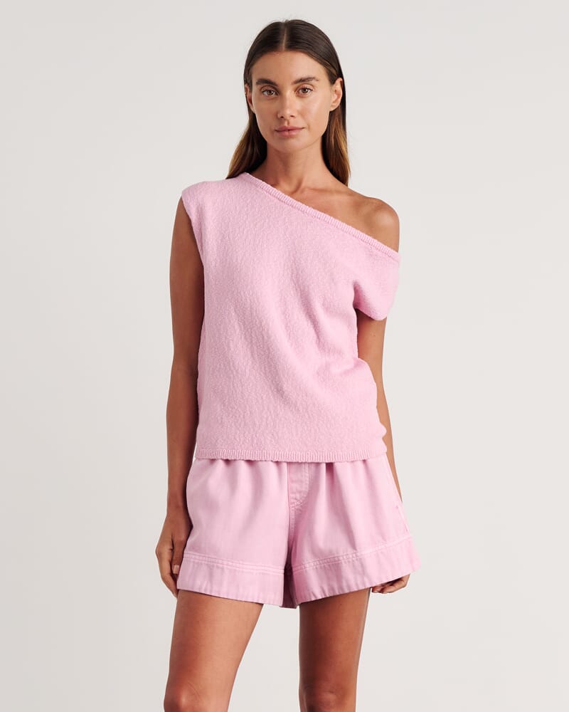 Arden Off Shoulder Knit in DUSTY PINK