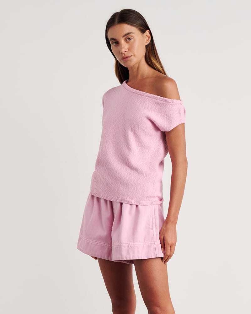 Arden Off Shoulder Knit in DUSTY PINK