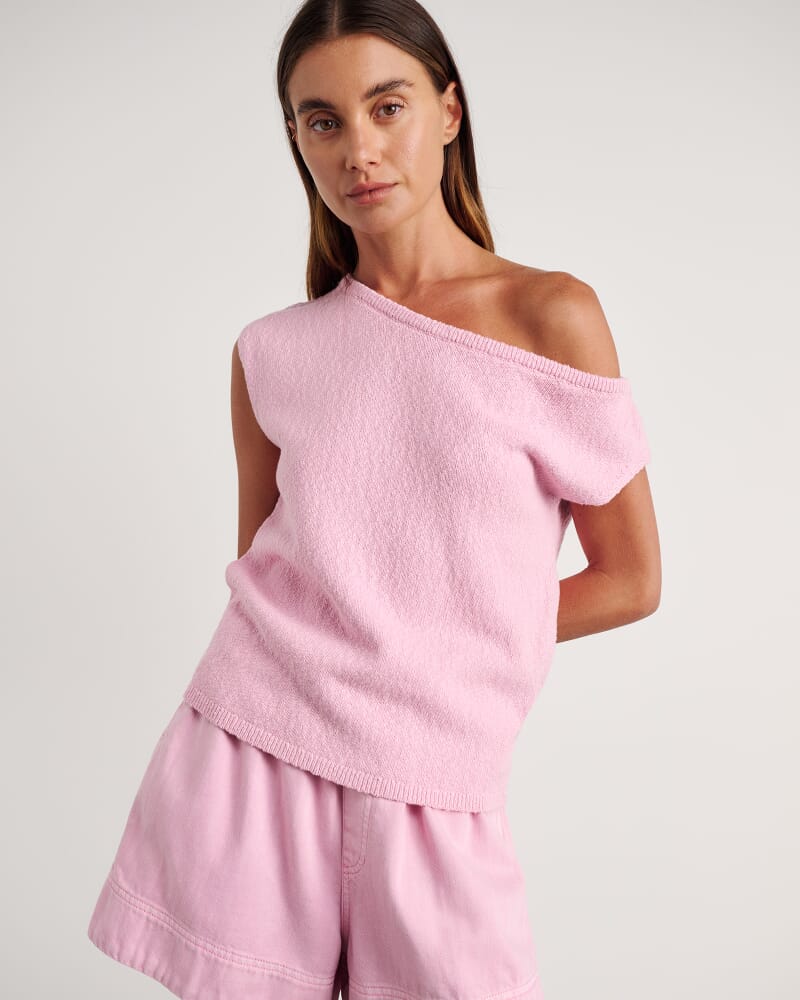 Arden Off Shoulder Knit in DUSTY PINK