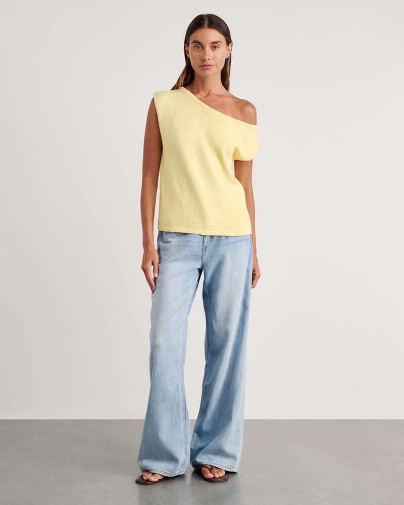 Arden Off Shoulder Knit in LEMON SORBET