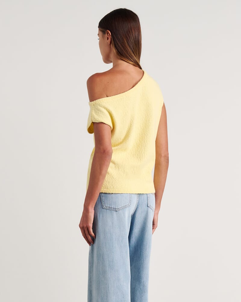 Arden Off Shoulder Knit in LEMON SORBET