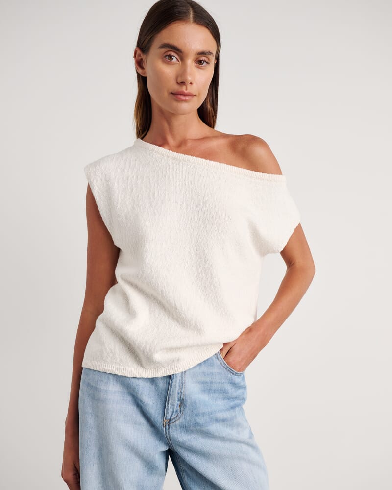 Arden Off Shoulder Knit in MILK