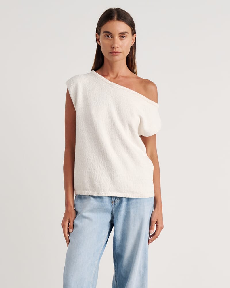 Arden Off Shoulder Knit in MILK