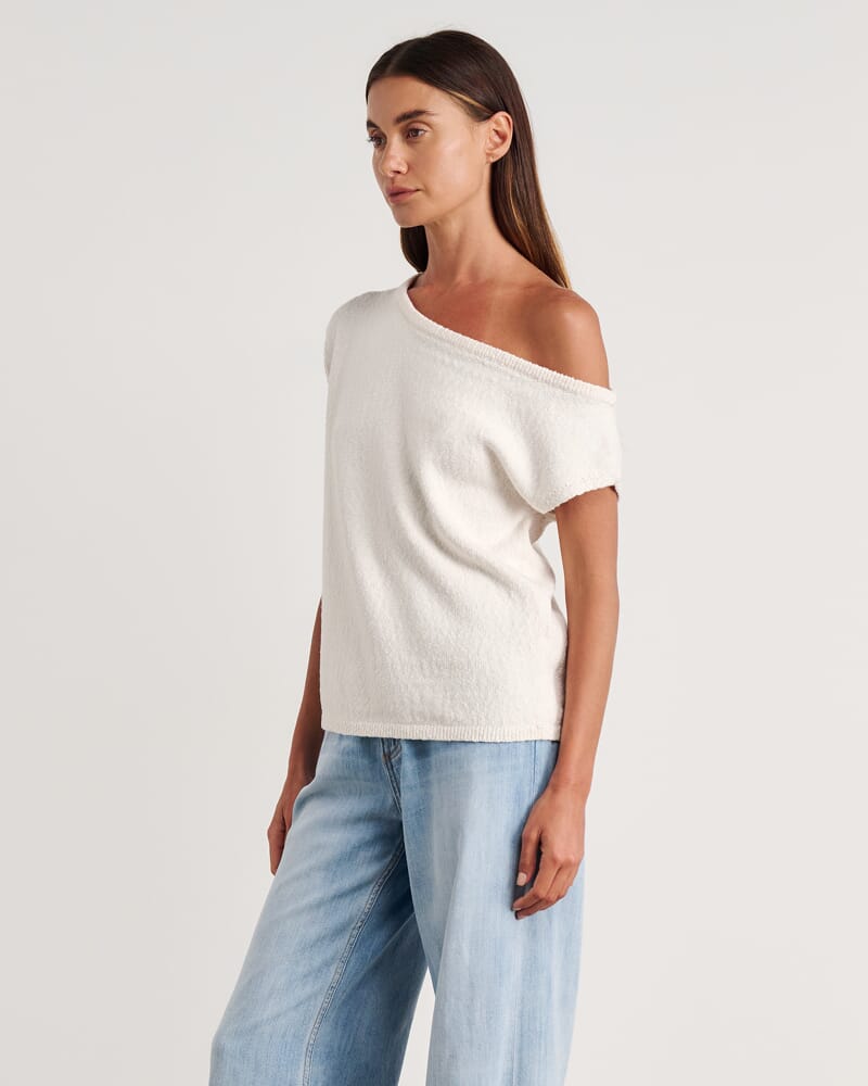 Arden Off Shoulder Knit in MILK