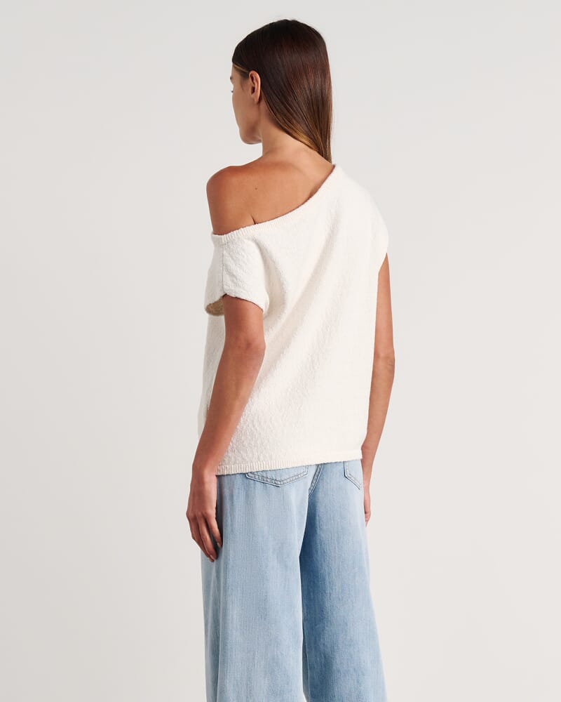 Arden Off Shoulder Knit in MILK