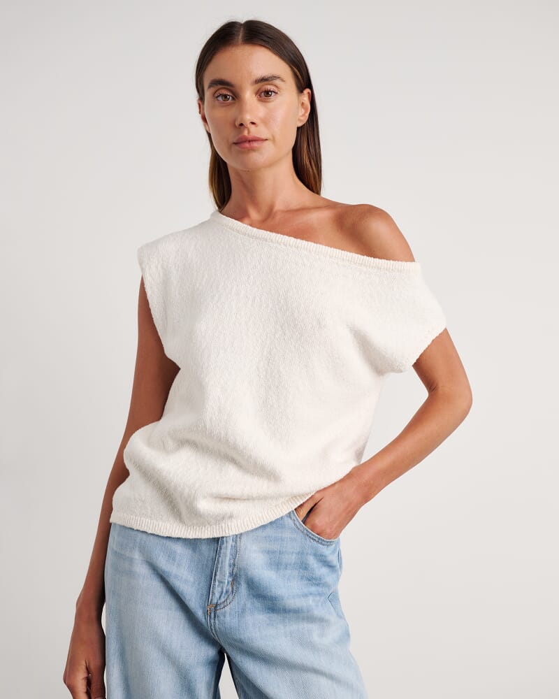 Arden Off Shoulder Knit in MILK