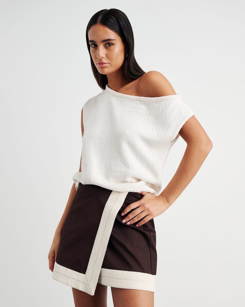 Arden Off Shoulder Knit in MILK