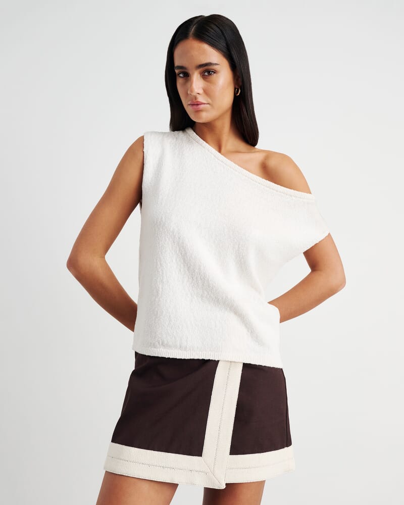Arden Off Shoulder Knit in MILK