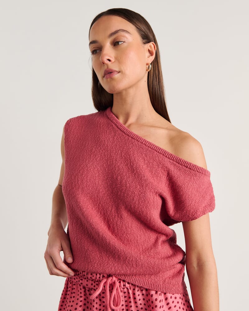 Arden Off Shoulder Knit in TEA ROSE
