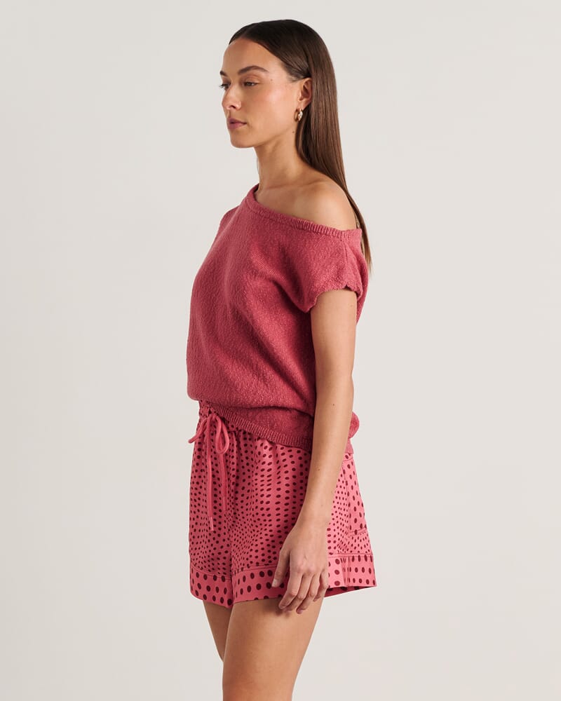 Arden Off Shoulder Knit in TEA ROSE