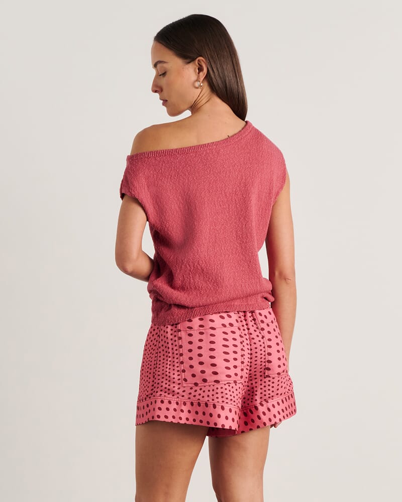 Arden Off Shoulder Knit in TEA ROSE