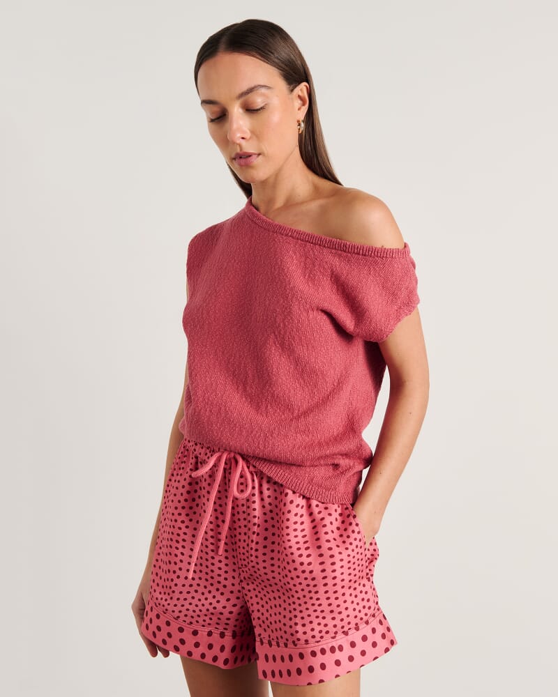 Arden Off Shoulder Knit in TEA ROSE