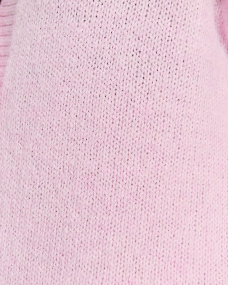 Lily Fluffy Knit Cardigan in PINK FROST