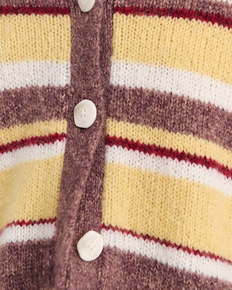 Lily Fluffy Knit Cardigan in YELLOW MULTI