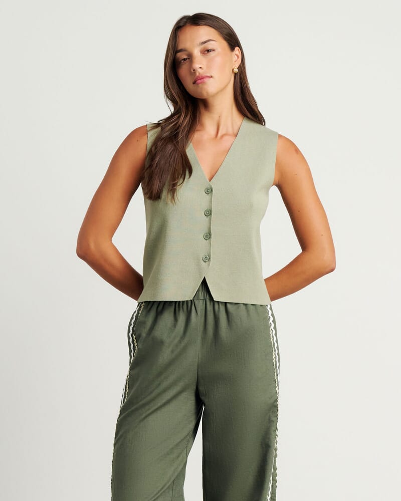 Grace Knit Vest in SAGE