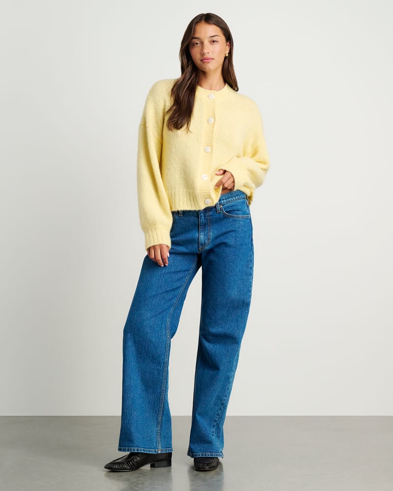 Lily Fluffy Knit Cardigan in SUNSHINE