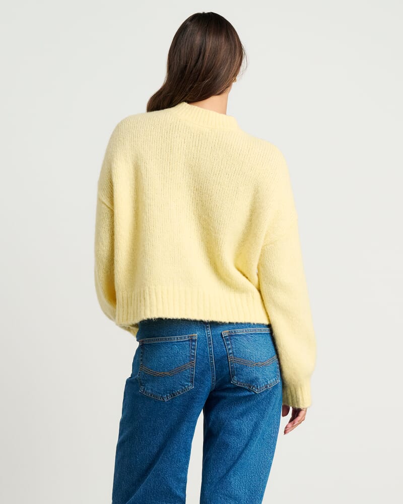 Lily Fluffy Knit Cardigan in SUNSHINE