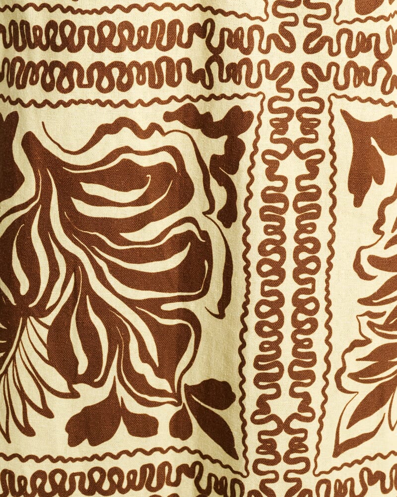Botanica Linen Maxi Dress in BROWN/GOLD