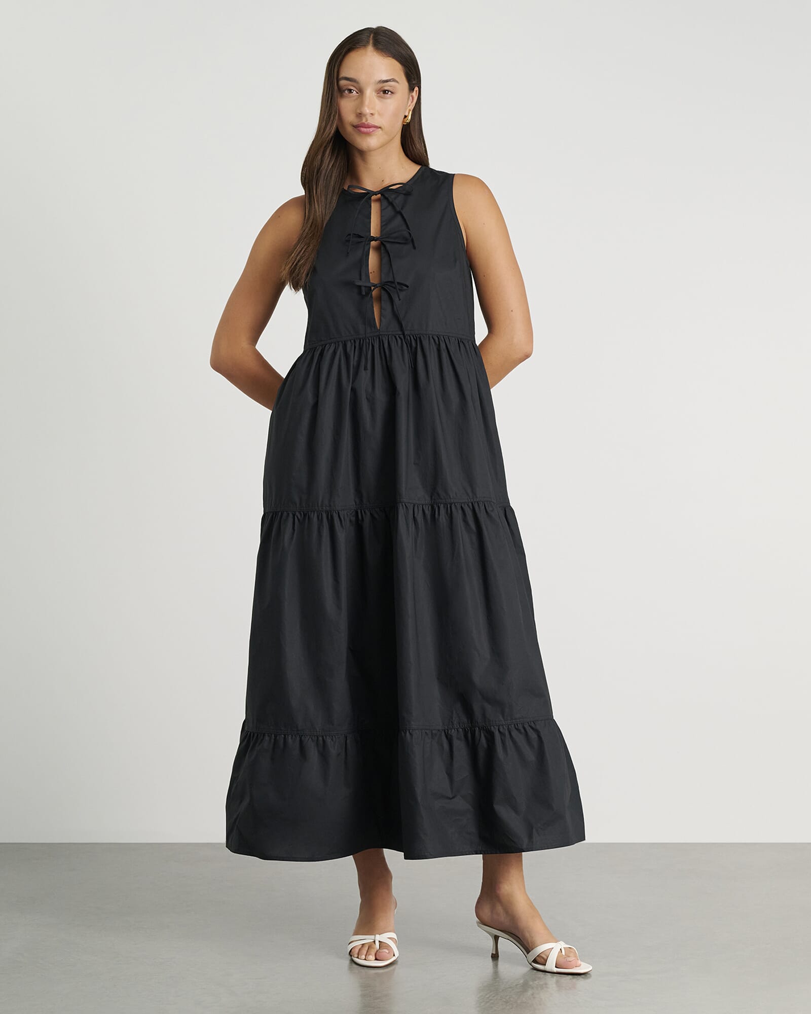 Sleeveless Tie Maxi Dress