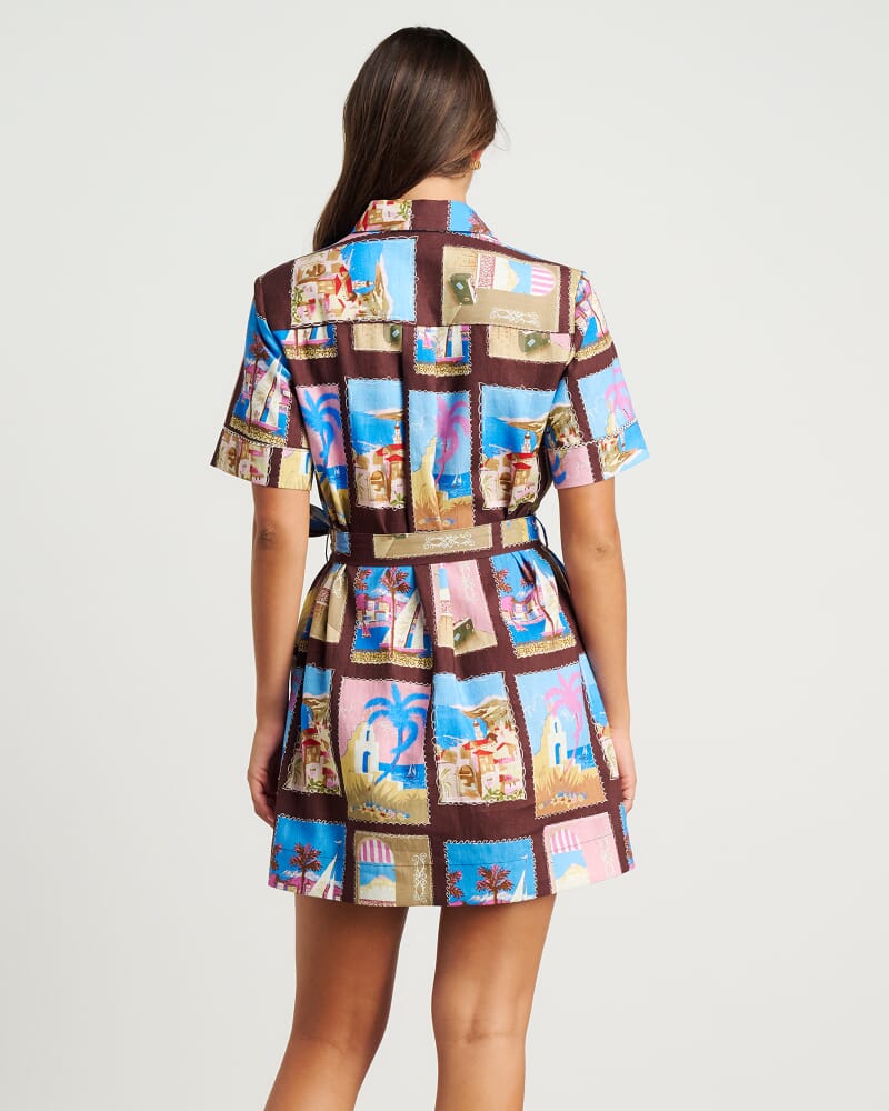 Panorama Shirt Dress in BROWN MULTI