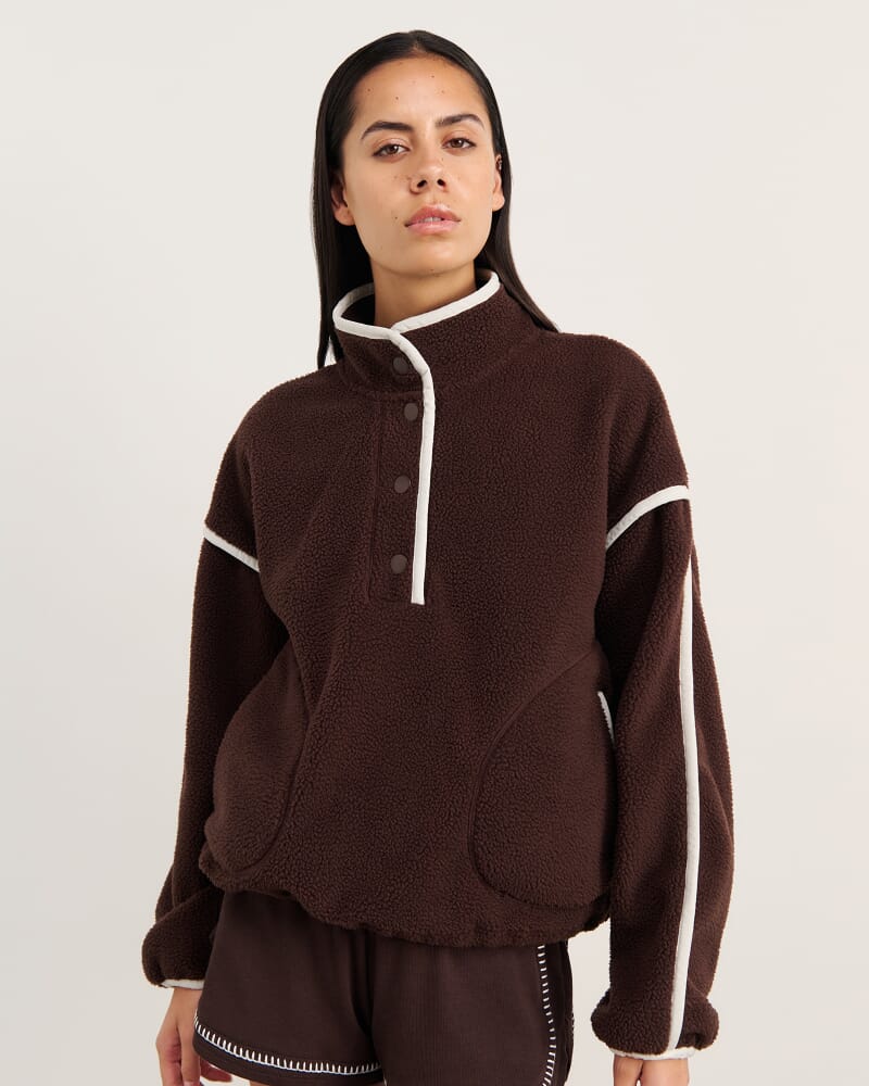 Polar Fleece Sweater in DARK CHOCOLATE
