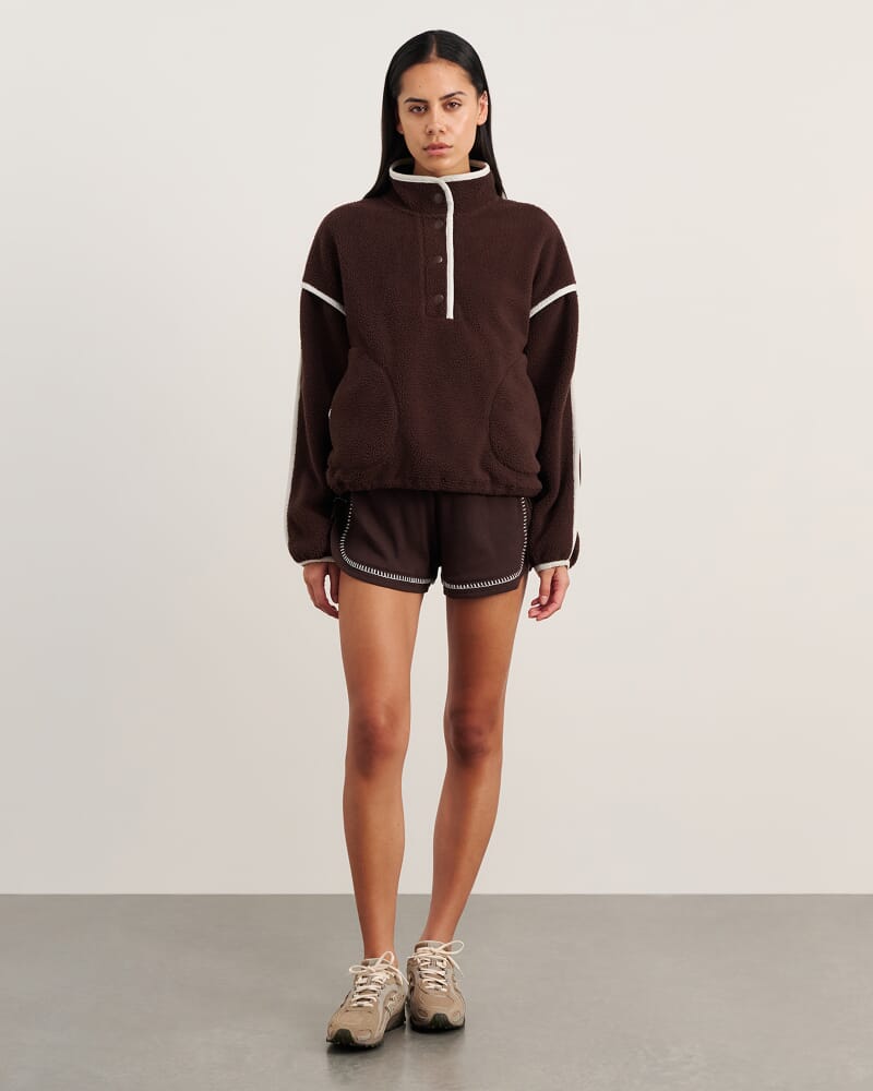 Polar Fleece Sweater in DARK CHOCOLATE