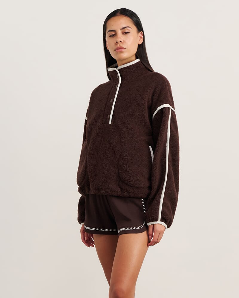 Polar Fleece Sweater in DARK CHOCOLATE