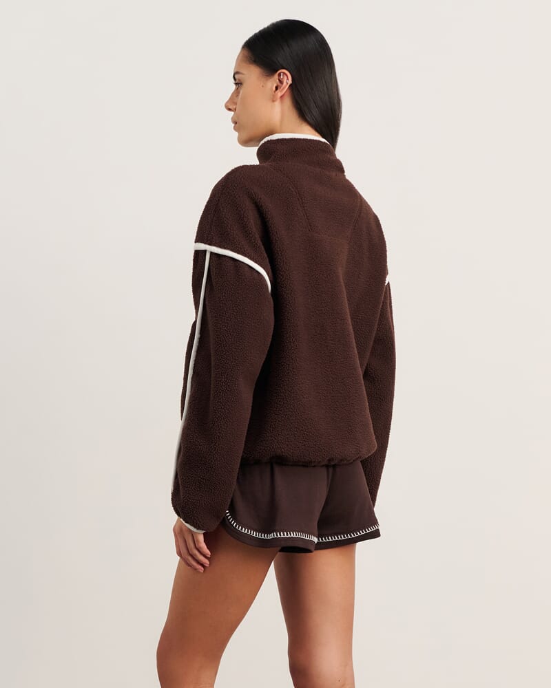 Polar Fleece Sweater in DARK CHOCOLATE