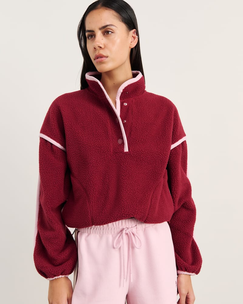 Polar Fleece Sweater in WINE