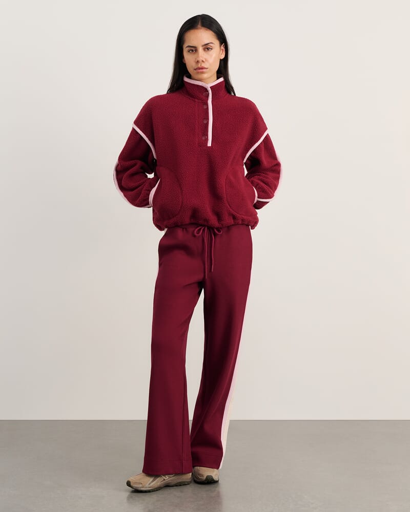 Polar Fleece Sweater in WINE