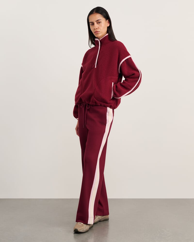 Polar Fleece Sweater in WINE