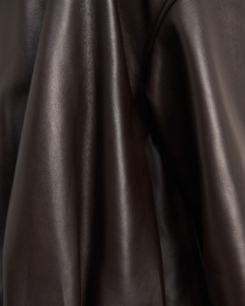 Leather Bomber in DARK CHOCOLATE