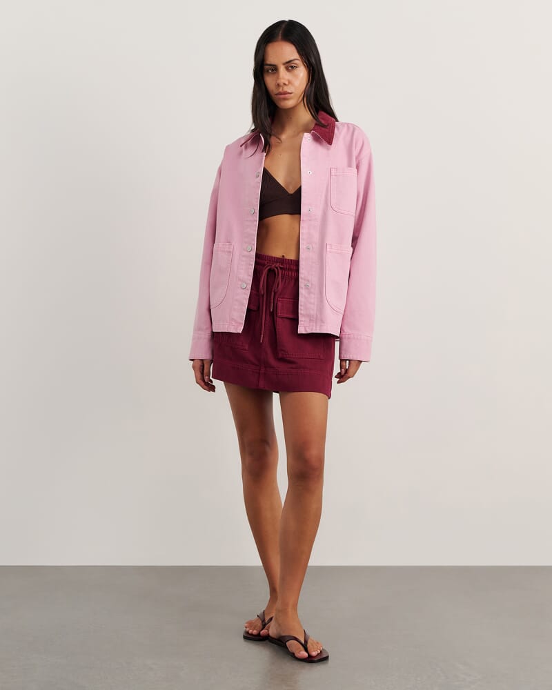 Denim Barn Jacket in PINK FROST