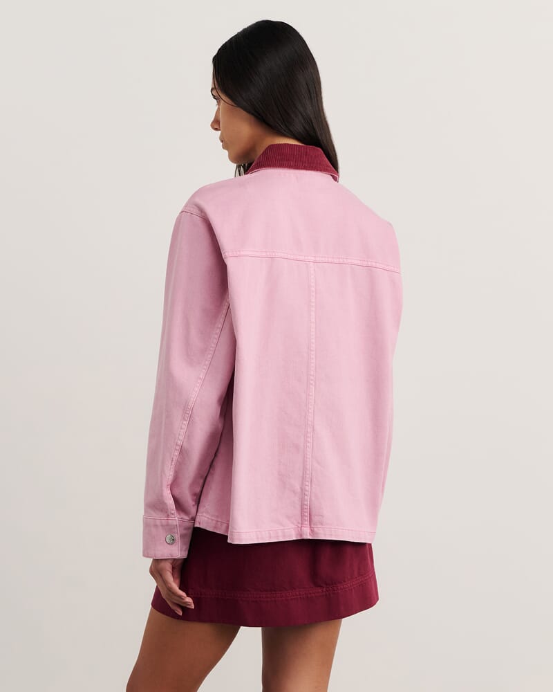 Denim Barn Jacket in PINK FROST