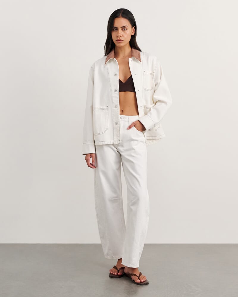 Denim Barn Jacket in WHITE