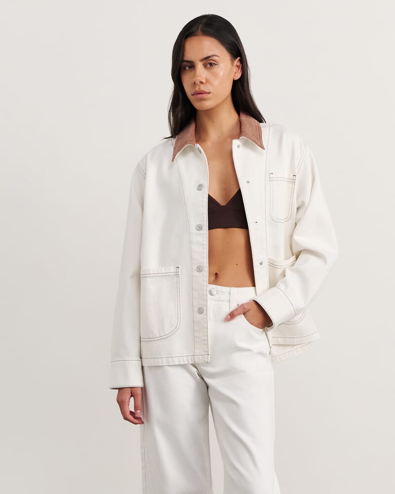 Denim Barn Jacket in WHITE