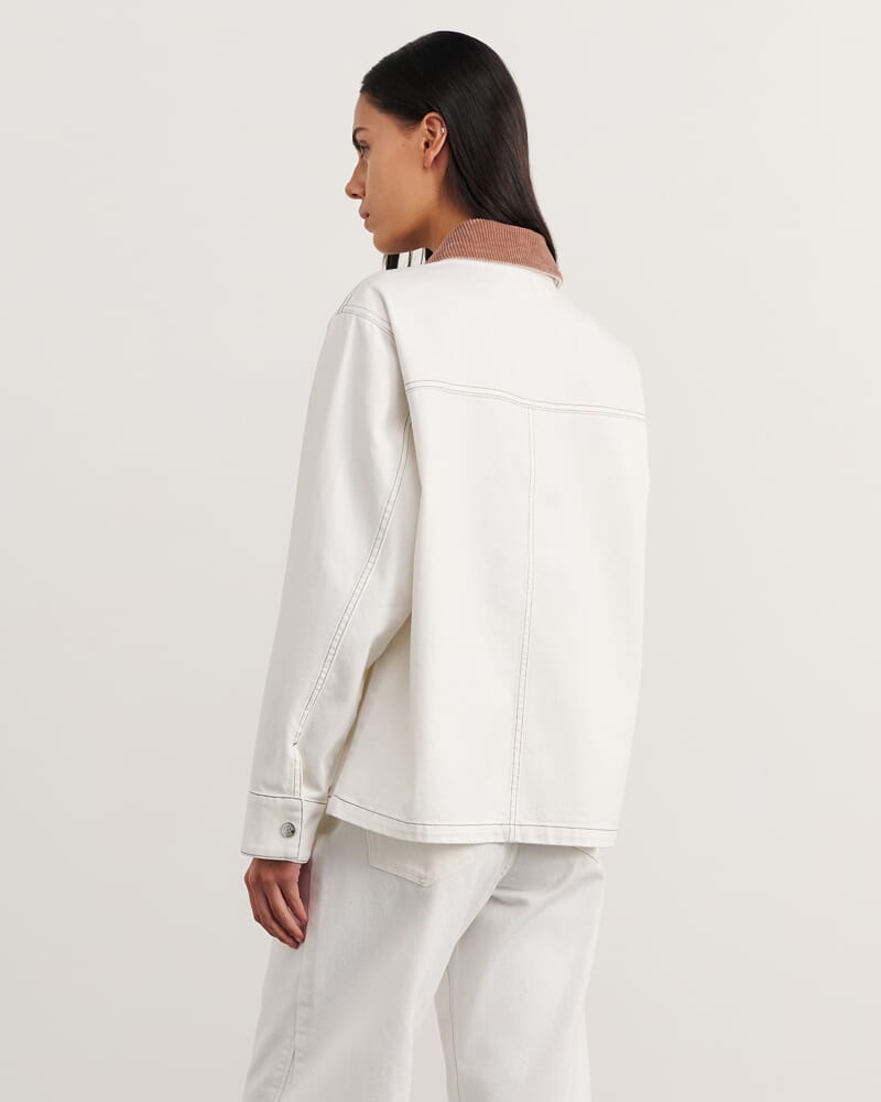 Denim Barn Jacket in WHITE