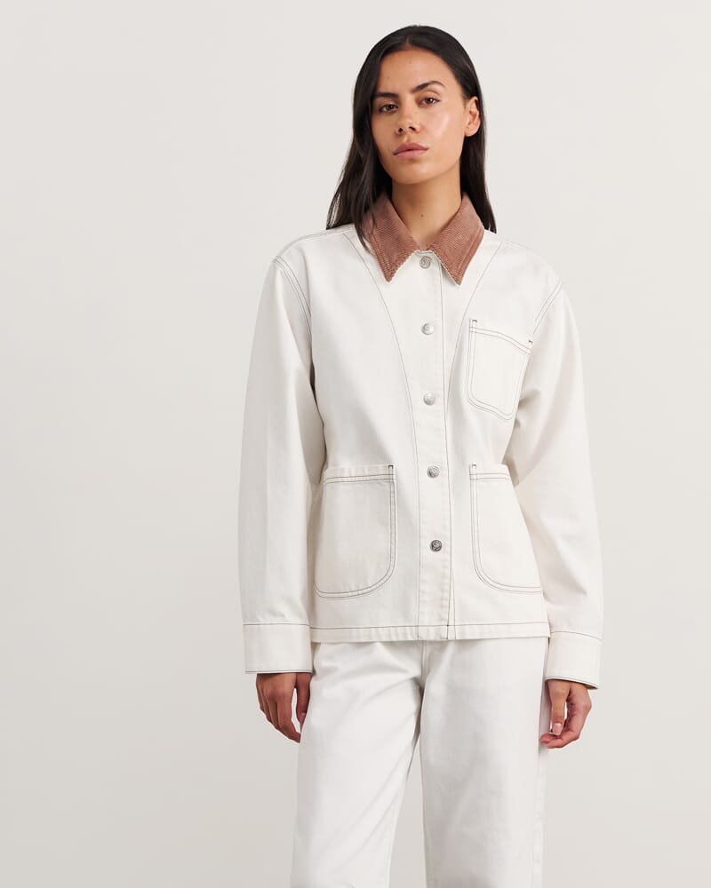 Denim Barn Jacket in WHITE