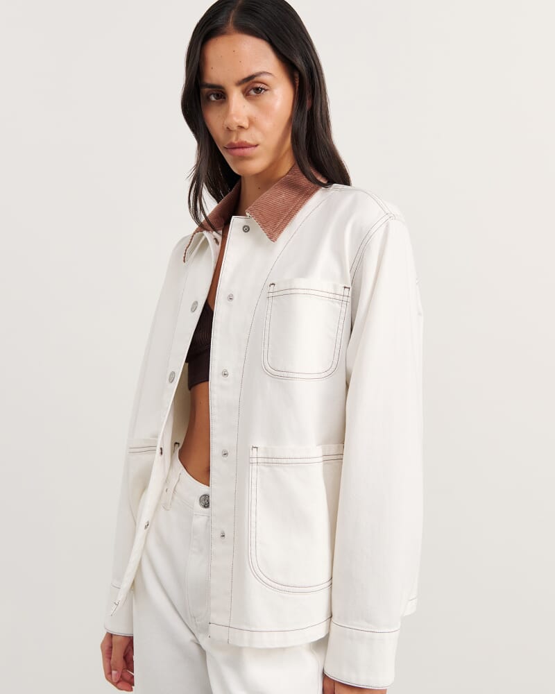 Denim Barn Jacket in WHITE