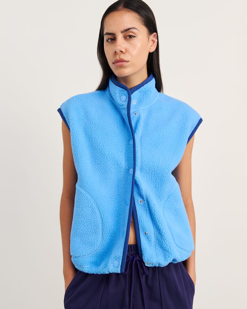 Polar Fleece Vest in BELLE BLUE